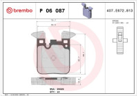 Bromsbeläggssats, skivbroms BREMBO XTRA LINE P 06 087X