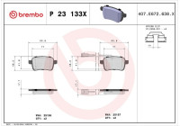 Bromsbeläggssats, skivbroms BREMBO XTRA LINE P 23 133X