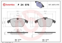 Bromsbeläggssats, skivbroms BREMBO XTRA LINE P 24 076X