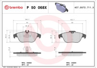 Bromsbeläggssats, skivbroms BREMBO XTRA LINE P 50 068X