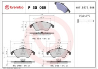 Bromsbeläggssats, skivbroms BREMBO XTRA LINE P 50 069X