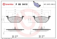 Bromsbeläggssats, skivbroms BREMBO XTRA LINE P 85 041X