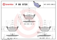 Bromsbeläggssats, skivbroms BREMBO XTRA LINE P 85 072X