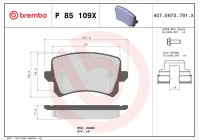 Bromsbeläggssats, skivbroms BREMBO XTRA LINE P 85 109X