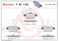 Bromsbeläggssats, skivbroms BREMBO XTRA LINE P 85 113X