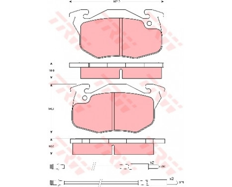 Bromsbeläggssats, skivbroms COTEC GDB1033 TRW