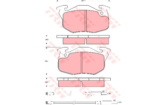 Bromsbeläggssats, skivbroms COTEC GDB1033 TRW