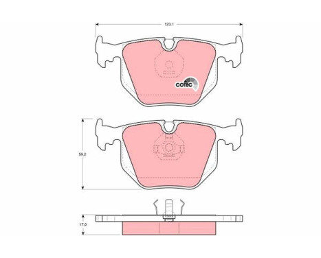 Bromsbeläggssats, skivbroms COTEC GDB1119 TRW, bild 2