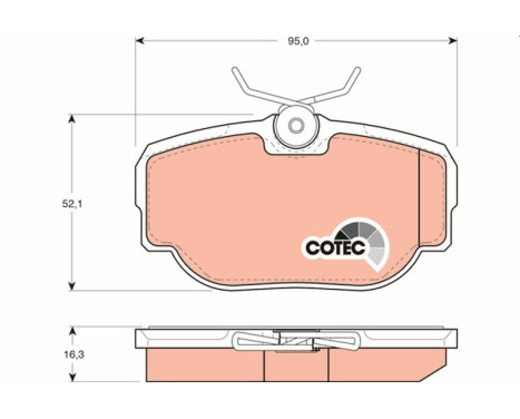 Bromsbeläggssats, skivbroms COTEC GDB1155 TRW, bild 2