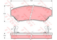 Bromsbeläggssats, skivbroms COTEC GDB1174 TRW