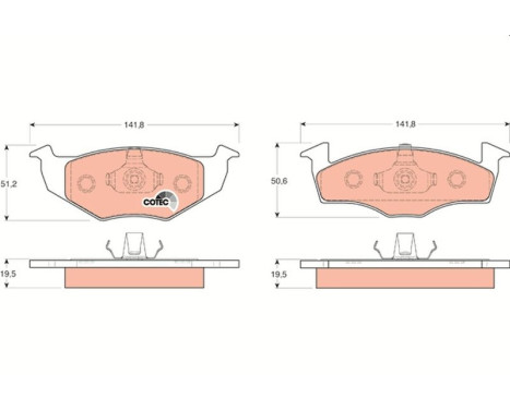 Bromsbeläggssats, skivbroms COTEC GDB1218 TRW, bild 2