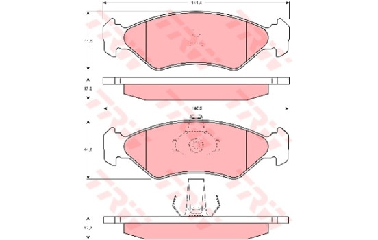 Bromsbeläggssats, skivbroms COTEC GDB1221 TRW