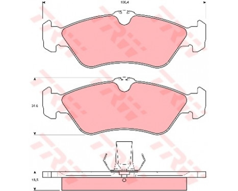 Bromsbeläggssats, skivbroms COTEC GDB1263 TRW