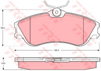 Bromsbeläggssats, skivbroms COTEC GDB1295 TRW