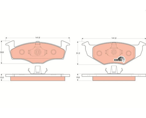 Bromsbeläggssats, skivbroms COTEC GDB1306 TRW, bild 2