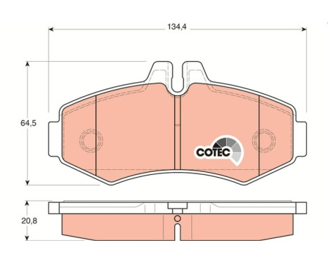 Bromsbeläggssats, skivbroms COTEC GDB1373 TRW, bild 2