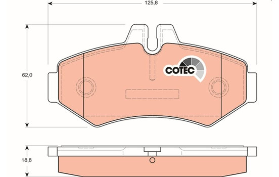 Bromsbeläggssats, skivbroms COTEC GDB1399 TRW, bild 2