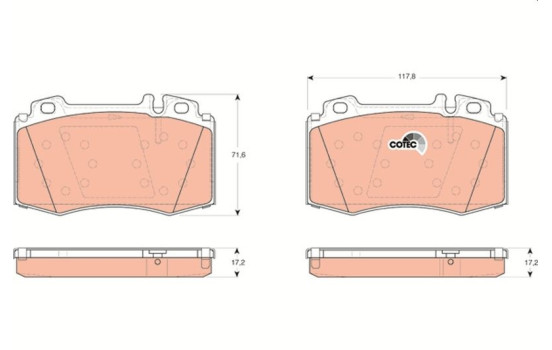 Bromsbeläggssats, skivbroms COTEC GDB1454 TRW, bild 2