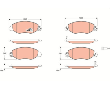Bromsbeläggssats, skivbroms COTEC GDB1461 TRW, bild 2
