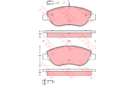 Bromsbeläggssats, skivbroms COTEC GDB1484 TRW