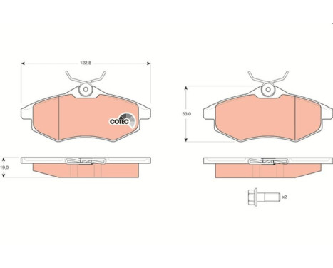 Bromsbeläggssats, skivbroms COTEC GDB1495 TRW, bild 2