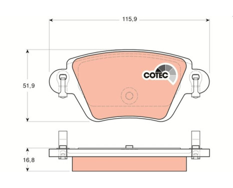 Bromsbeläggssats, skivbroms COTEC GDB1525 TRW, bild 2