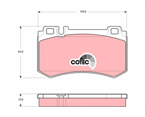 Bromsbeläggssats, skivbroms COTEC GDB1544 TRW, bild 2