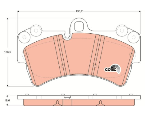 Bromsbeläggssats, skivbroms COTEC GDB1548 TRW, bild 2