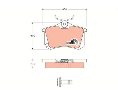 Bromsbeläggssats, skivbroms COTEC GDB1578 TRW, bild 2