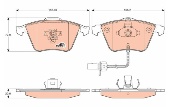 Bromsbeläggssats, skivbroms COTEC GDB1617 TRW, bild 2