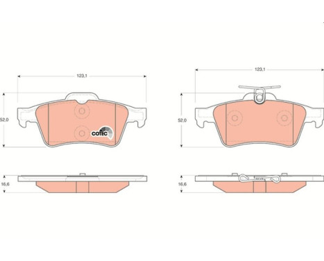 Bromsbeläggssats, skivbroms COTEC GDB1621 TRW, bild 2