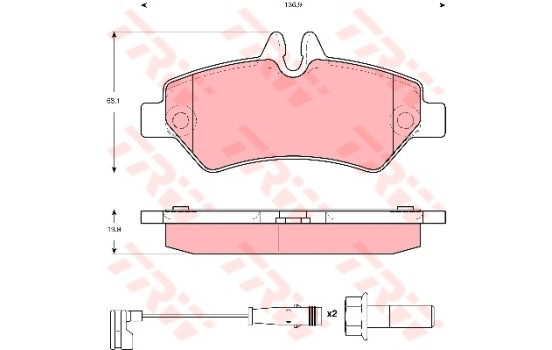 Bromsbeläggssats, skivbroms COTEC GDB1697 TRW