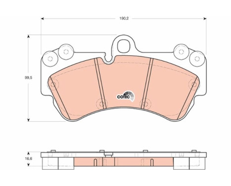 Bromsbeläggssats, skivbroms COTEC GDB1720 TRW, bild 2