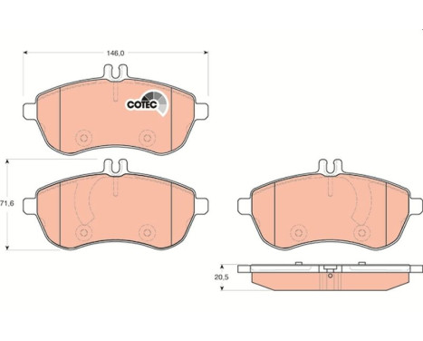 Bromsbeläggssats, skivbroms COTEC GDB1736 TRW, bild 2