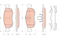 Bromsbeläggssats, skivbroms COTEC GDB1749 TRW