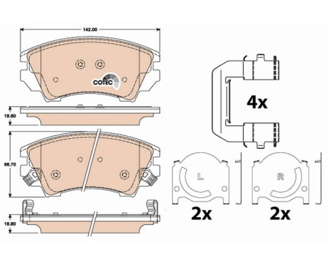 Bromsbeläggssats, skivbroms COTEC GDB1783 TRW, bild 2