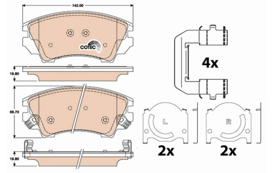 Bromsbeläggssats, skivbroms COTEC GDB1783 TRW, bild 2