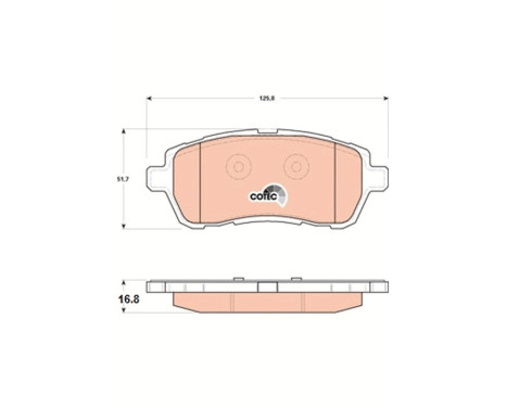 Bromsbeläggssats, skivbroms COTEC GDB1893 TRW, bild 2