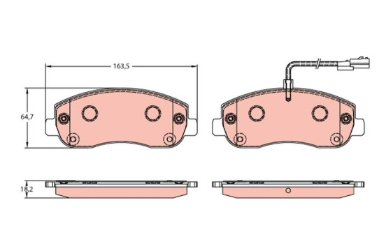 Bromsbeläggssats, skivbroms COTEC GDB1910 TRW, bild 2