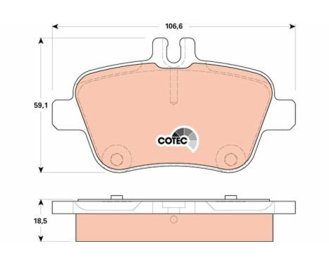 Bromsbeläggssats, skivbroms COTEC GDB1920 TRW, bild 2