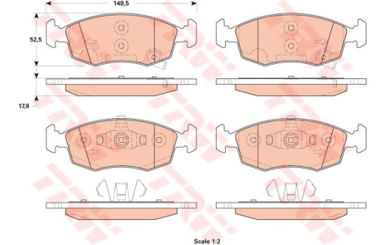 Bromsbeläggssats, skivbroms COTEC GDB1921 TRW
