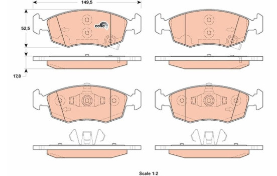 Bromsbeläggssats, skivbroms COTEC GDB1921 TRW, bild 2
