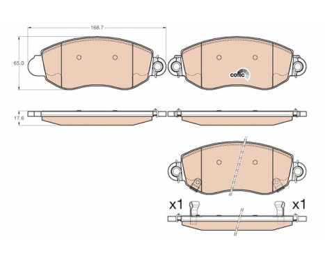 Bromsbeläggssats, skivbroms COTEC GDB2006 TRW, bild 2