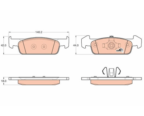 Bromsbeläggssats, skivbroms COTEC GDB2018 TRW, bild 2