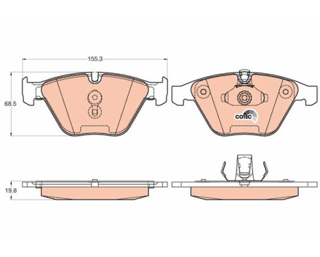 Bromsbeläggssats, skivbroms COTEC GDB2021 TRW, bild 2