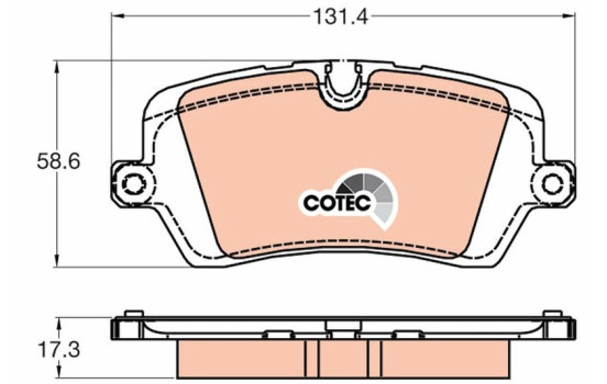Bromsbeläggssats, skivbroms COTEC GDB2029 TRW, bild 2