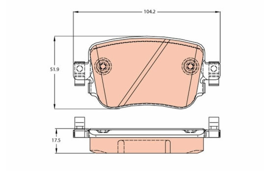 Bromsbeläggssats, skivbroms COTEC GDB2042 TRW