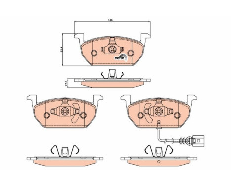 Bromsbeläggssats, skivbroms COTEC GDB2080 TRW, bild 2