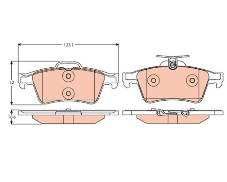Bromsbeläggssats, skivbroms COTEC GDB2086 TRW, bild 2