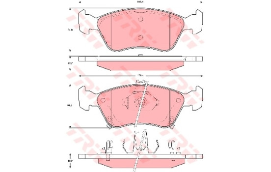 Bromsbeläggssats, skivbroms COTEC GDB3163 TRW
